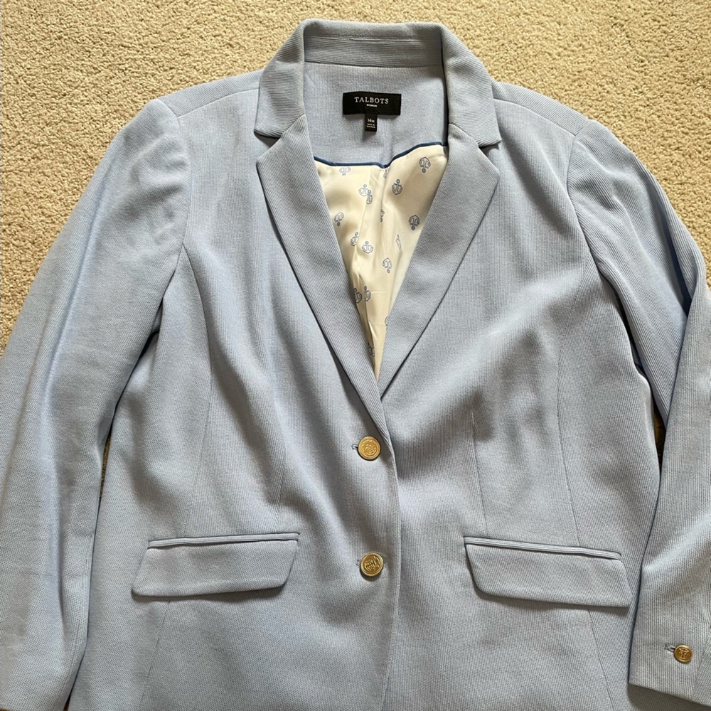 Talbots Light Blue Textured Blazer